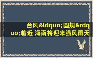 台风“圆规”临近 海南将迎来强风雨天气